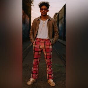 Loudmouth Golf Pants Pink Plaid Retro Preppy Grandpacore Outfit Men’s Medium